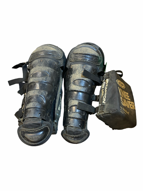 Vist Large View of Product Image Which is Used Adidas ADIDAS BLACK SHIN GUARDS Catchers Leg Guards Black Youth