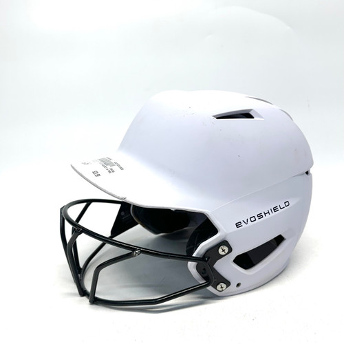 Vist Large View of Product Image Which is Used Evoshield Batting Helmet w/Mask White SM
