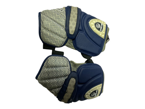 Vist Large View of Product Image Which is Used Maverik ARM PADS ELBOW Lacrosse Arm Pads/Guards Grey And Royal Blue MD
