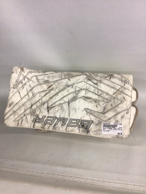 Vist Large View of Product Image Which is Used Bauer SUPREME TOTAL ONE Senior Goalie Blocker White