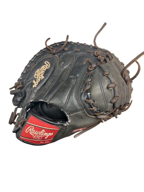 Vist Large View of Product Image Which is Used Rawlings PREMIUM SERIES BB/SB Catchers RH Throw Black 32 1/2"