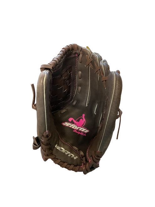 Vist Large View of Product Image Which is Used Worth STORM FASTPITCH BB/SB Glove RH Throw Black 11 1/2"