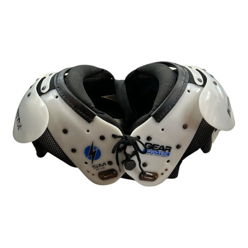 Vist Large View of Product Image Which is Used Pro-Tec GEAR INTIMIDATOR YTH SM FB SP FB Shoulder Pads White SM