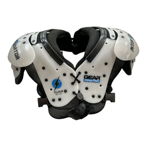 Vist Large View of Product Image Which is Used Pro-Tec GEAR INTIMIDATOR YTH SM FB SP FB Shoulder Pads White SM