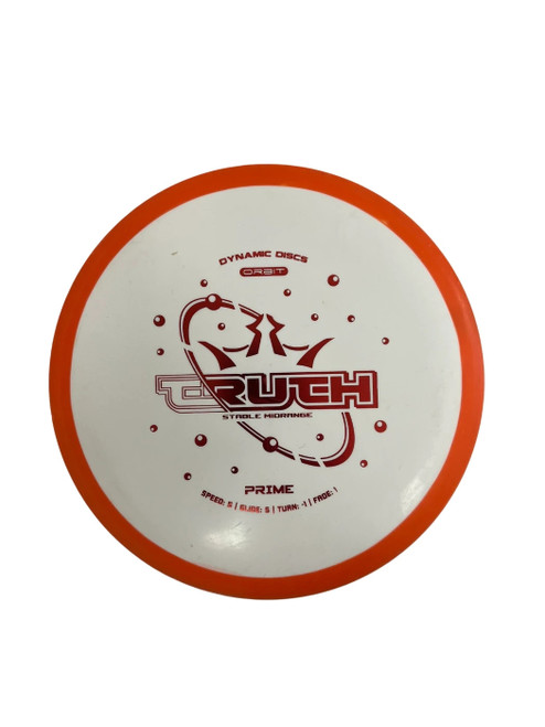 Vist Large View of Product Image Which is Used Dynamic Discs Prime Orbit Truth 174g Disc Golf Mid Range White 