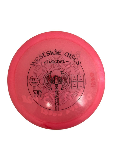 Vist Large View of Product Image Which is Used Westside VIP Air Hatchet 158g Disc Golf Driver Pink 