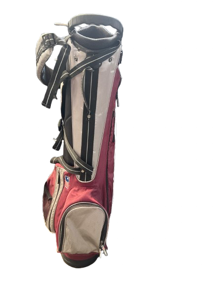 Vist Large View of Product Image Which is Used US Kids JUNIOR GOLF STAND BAG Jr Stand Bag Black And Wine Red
