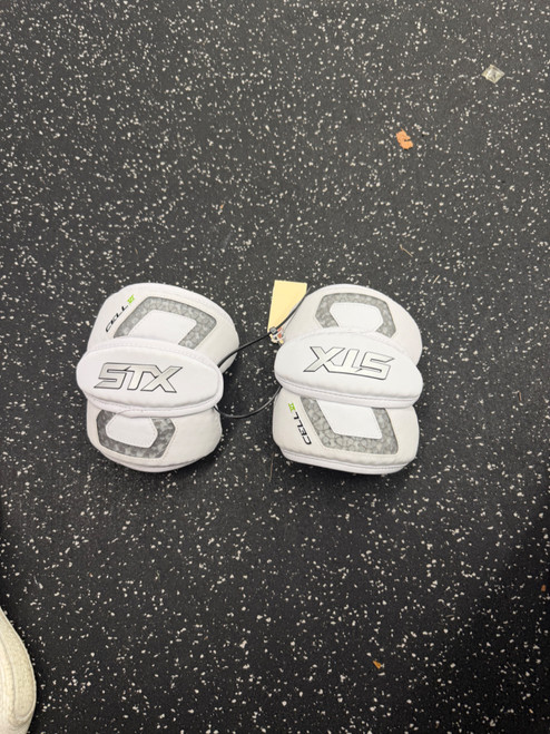 Vist Large View of Product Image Which is Used STX CELL VI ARM GUARDS Lacrosse Arm Pads/Guards White XL