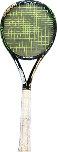 Vist Large View of Product Image Which is Used Wilson BLX SURGE Adult Tennis Racquet Black 4 3/8"