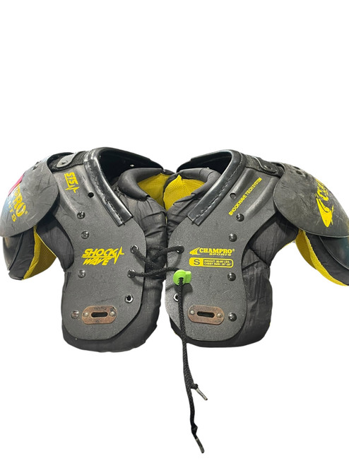 Vist Large View of Product Image Which is Used Champro SHOCK WAVE FB Shoulder Pads Black SM