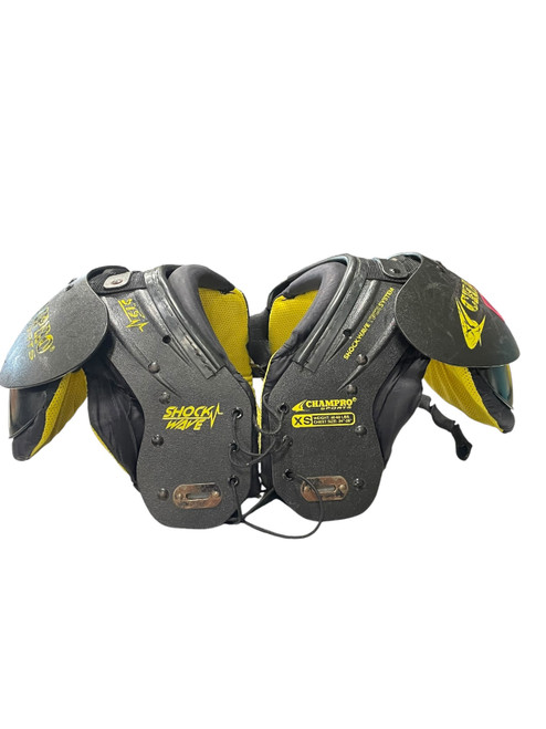 Vist Large View of Product Image Which is Used Champro SHOCK WAVE FB Shoulder Pads Black XS