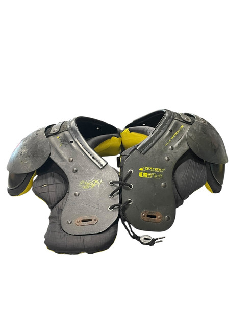 Vist Large View of Product Image Which is Used Champro SHOCK WAVE FB Shoulder Pads Black LG