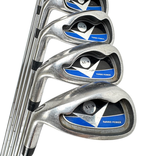 Vist Large View of Product Image Which is Used TURBO POWER XL-8 Men's LH Iron Set 5I-PW Regular Flex Steel Shaft