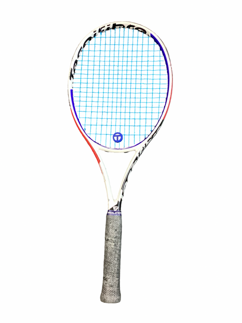 Vist Large View of Product Image Which is Used Tecnifibre TFIGHT Adult Tennis Racquet White 4 1/4"