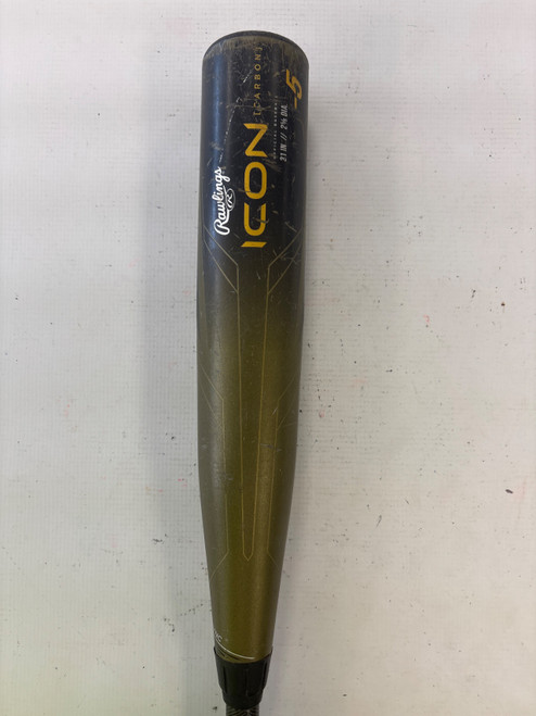 Vist Large View of Product Image Which is Used Rawlings ICON CARBON BB/SB USSSA 2 3/4 Bat 31"