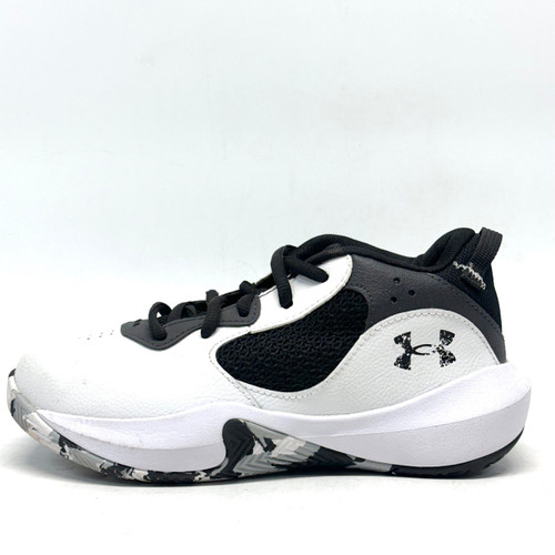 Vist Large View of Product Image Which is Used Under Armour LOCKDOWN 6 Basketball Shoes Y White And Black Junior 03