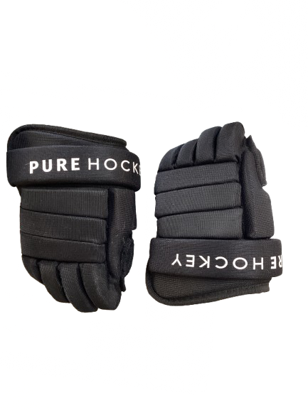 Vist Large View of Product Image Which is Used Pure Hockey GLOVE Youth Gloves Black 8"