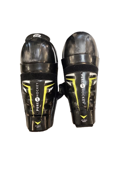 Vist Large View of Product Image Which is Used Pure Hockey SHINGUARDS Junior Shin Guards Black 10"