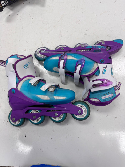 Vist Large View of Product Image Which is Used RollerDerby ADJ 6-9 Senior Rec Fitness Skates Carolina Blue Adjustable