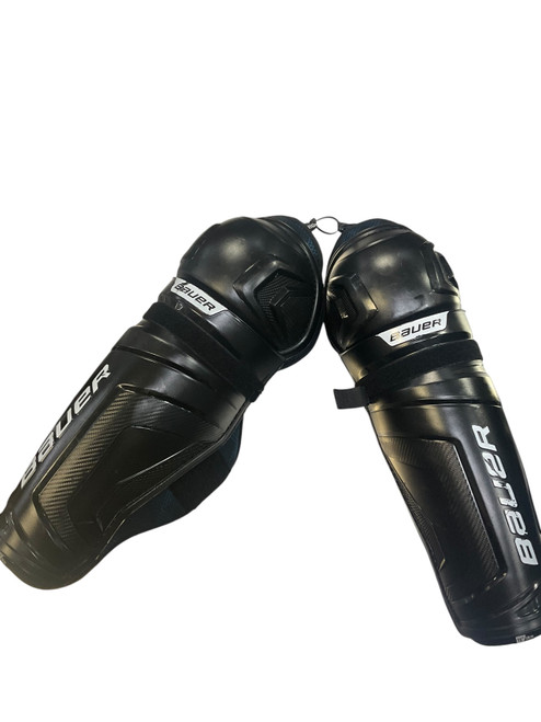 Vist Large View of Product Image Which is Used Bauer X Senior Shin Guards Black 15"