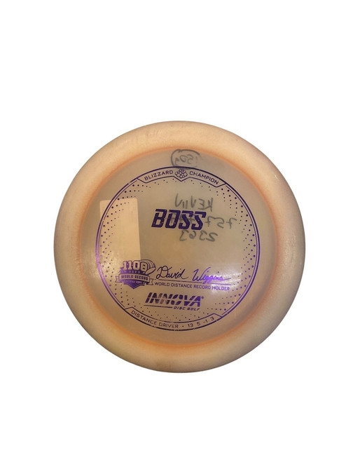 Vist Large View of Product Image Which is Used Innova BLIZZ CHAMP BOSS Disc Golf Driver Orange 150g