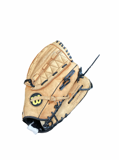 Vist Large View of Product Image Which is Used Wilson PRO 450 BB/SB Glove RH Throw Tan 12"