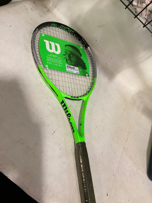Vist Large View of Product Image Which is Used Wilson BLADE FEEL RXT 105 Adult Tennis Racquet Green 4 3/8"