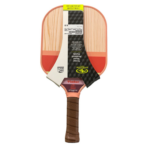 Vist Large View of Product Image Which is Used ATHLETIC WORKS TIMBER WOOD Pickleball Racquet Pink
