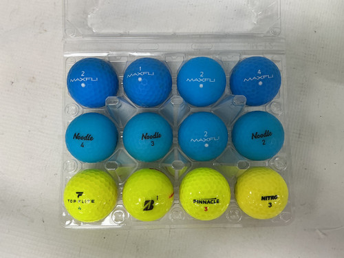 Vist Large View of Product Image Which is Used PRO LINE MIX OF COLORED 12 Pack - Golf Balls