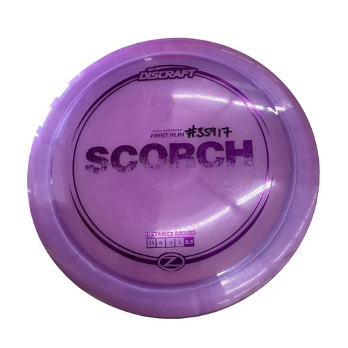 Vist Large View of Product Image Which is Used Discraft Z 1ST RUN SCORCH Disc Golf Driver Purple