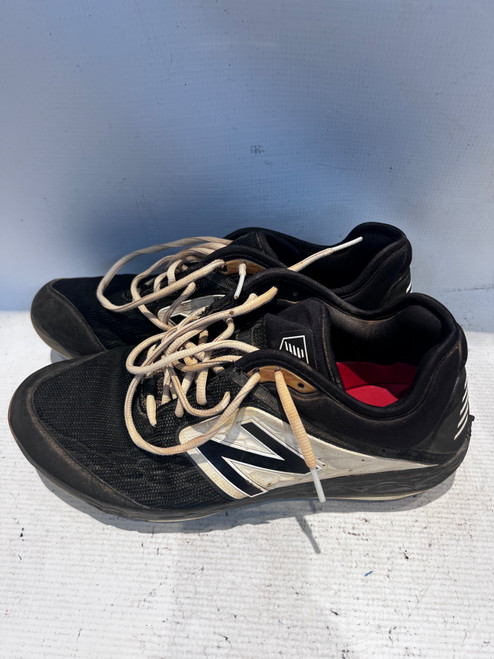 Vist Large View of Product Image Which is Used New Balance BLACK AND WHITE CLEATS BB/SB Cleats Black Senior 11