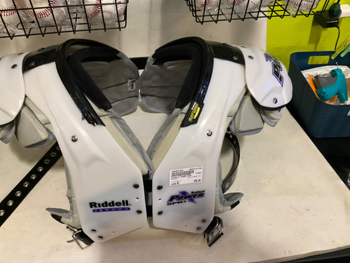 Vist Large View of Product Image Which is Used Riddell POWER SPX+ FB Shoulder Pads White XL