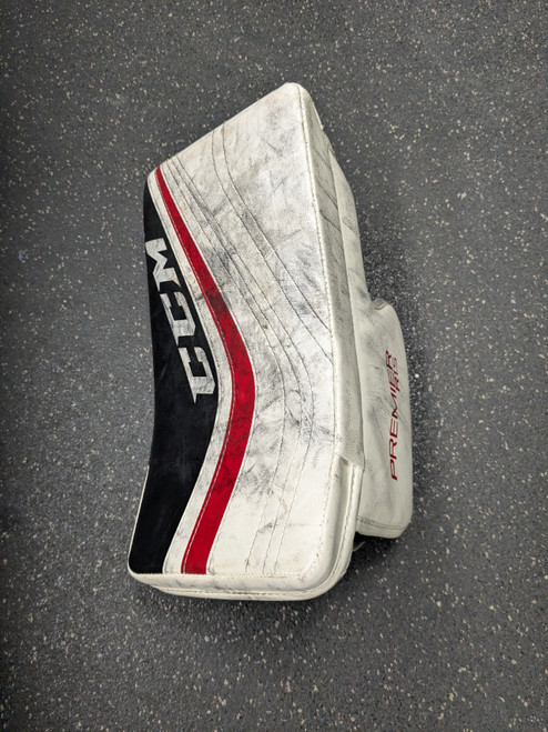 Vist Large View of Product Image Which is Used CCM PREMIER R1.5 Junior Goalie Blocker White