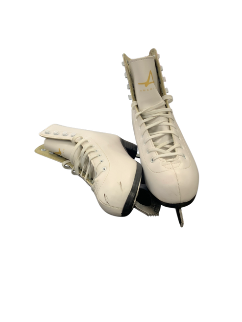 Vist Large View of Product Image Which is Used American Athletic TRICOT LINED FIGURE WomensFigure Skate White Senior 7