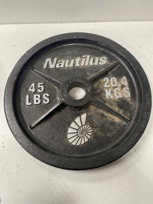 Vist Large View of Product Image Which is Used Nautilus OLYMPIC PLATE Olympic Plate (Each) Gun Metal Grey 45 lb