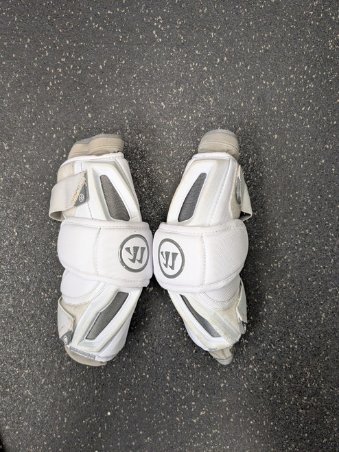 Vist Large View of Product Image Which is Used Warrior BURN PRO Lacrosse Arm Pads/Guards White LG