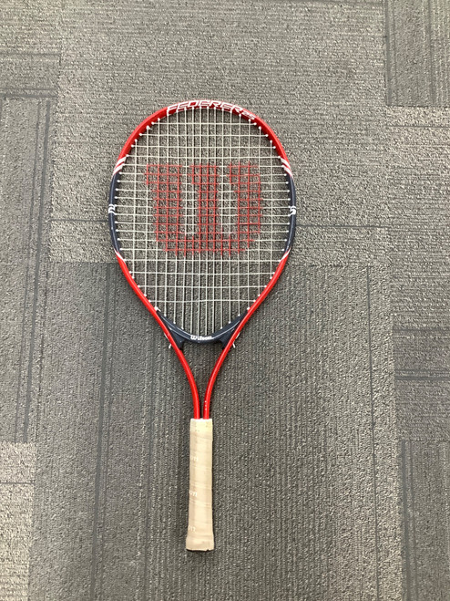 Vist Large View of Product Image Which is Used Wilson FEDERER Adult Tennis Racquet Red Junior