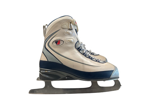 Vist Large View of Product Image Which is Used Riedell SOFTBOOT Womens Softboot Skate Clear And Royal Blue Senior 8