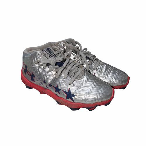 Vist Large View of Product Image Which is Used Under Armour Adult FB Cleats Grey Senior 4.5