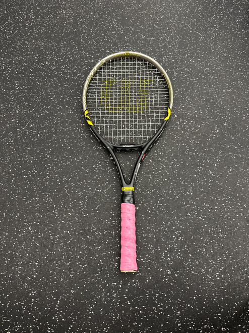 Vist Large View of Product Image Which is Used Wilson MACH 3 Adult Tennis Racquet Black 4 1/4"