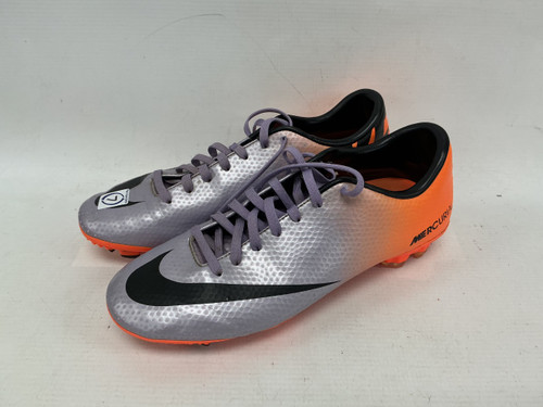 Vist Large View of Product Image Which is Used Nike Soccer Cleats Orange And Grey Senior 7