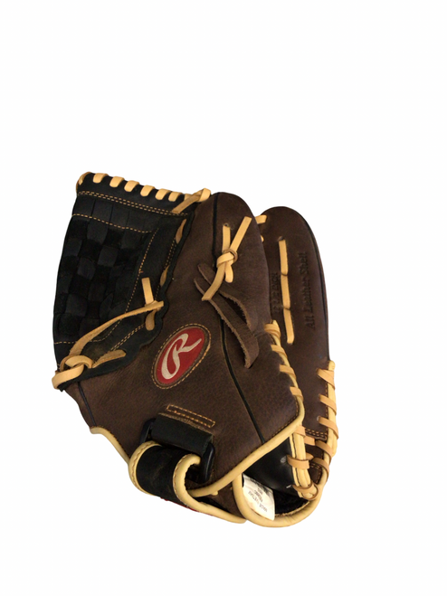 Vist Large View of Product Image Which is Used Rawlings THE MARK OF A PRO BB/SB Glove RH Throw Brown 12 1/2"