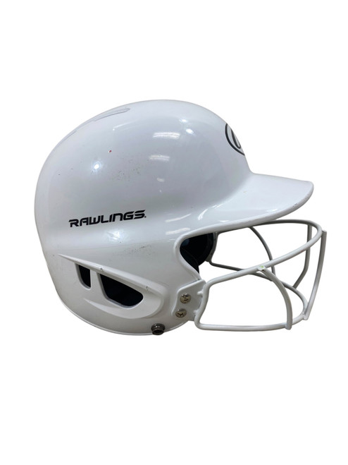 Vist Large View of Product Image Which is Used Rawlings MLTBH-R1 W/ MASK Batting Helmet w/Mask White SM