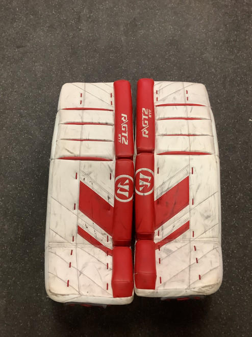 Vist Large View of Product Image Which is Used Warrior RITUAL GT2 Goalie Leg Pads Inter White/Black/Red 31"
