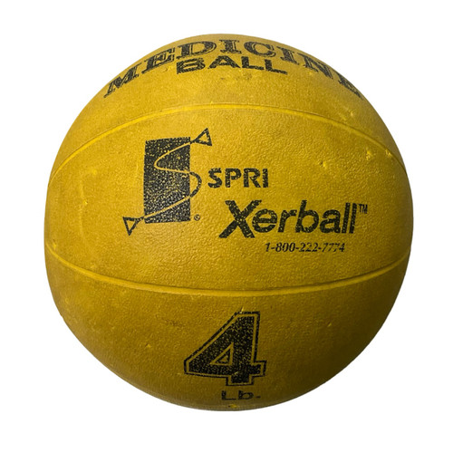 Vist Large View of Product Image Which is Used SPRI Medicine Ball Yellow 4 lb