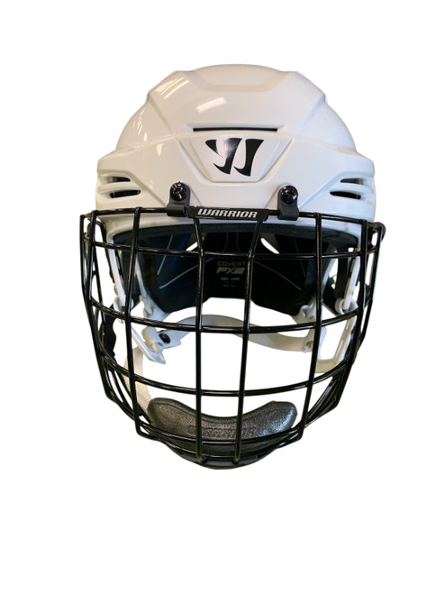 Vist Large View of Product Image Which is Used Warrior Helmet Cage Combo White LG