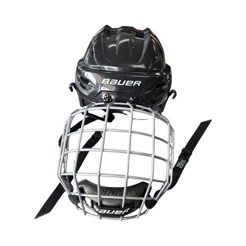 Vist Large View of Product Image Which is Used Bauer REAKT 55 HOCKEY HELMET SM Helmet Cage Combo Black SM