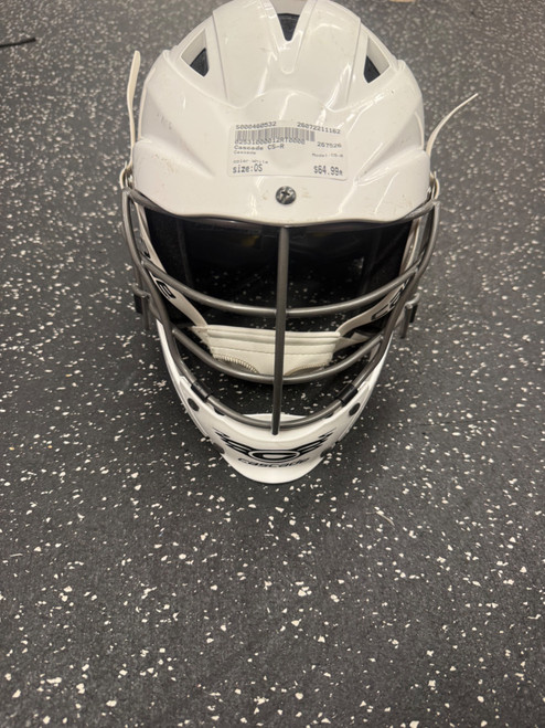 Vist Large View of Product Image Which is Used Cascade CS-R Lacrosse Helmet White One Size