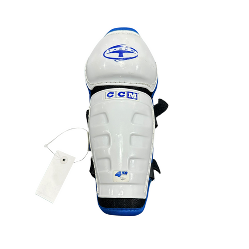 Vist Large View of Product Image Which is Used CCM 452 TACKS Youth Shin Guards White 9"