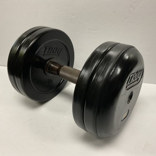 Vist Large View of Product Image Which is Used Troy Hex Dumbbell Black 45 lb